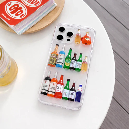 3D Mini Bottle Transparent Shockproof iPhone Case
