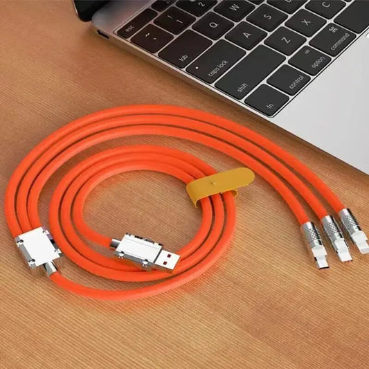 Orange 120W 3-in-1 Fast Charging Cable