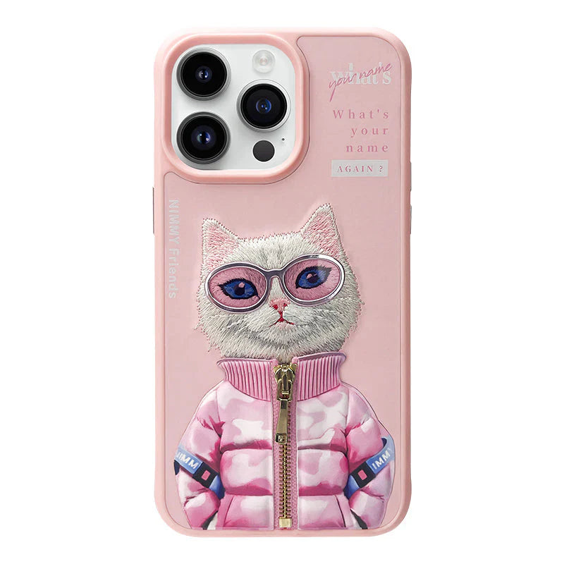 3D Cool & Cute Embroidery Case Cover for iPhone 15 Series