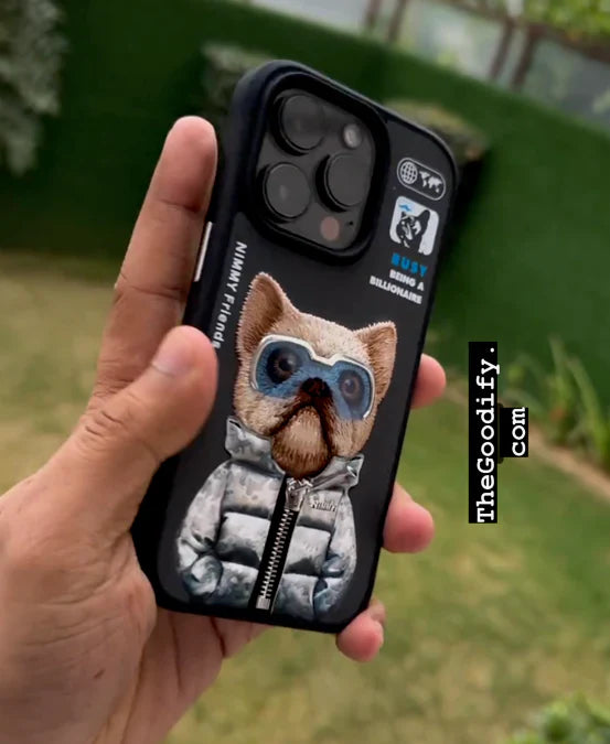 iPhone 15 Series 3D Cool & Cute Embroidery Case Cover