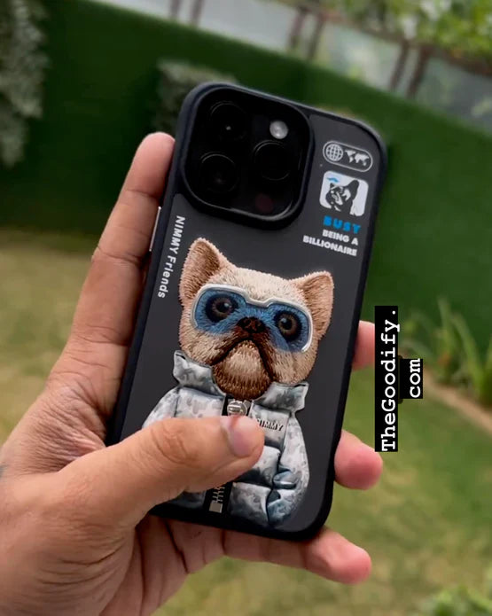 iPhone 15 Series 3D Cool & Cute Embroidery Case Cover