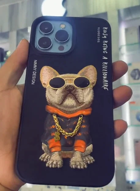 iPhone 15 Series 3D Cool & Cute Embroidery Case Cover