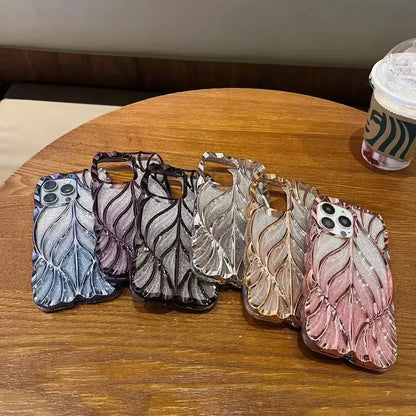 iPhone 14 Series Luxury Electroplated Leaf Case