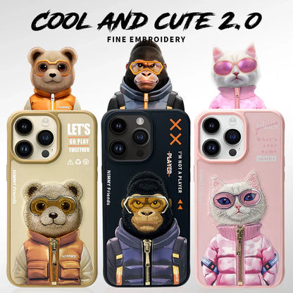 3D Cool & Cute Embroidery Case Cover for iPhone 15 Series